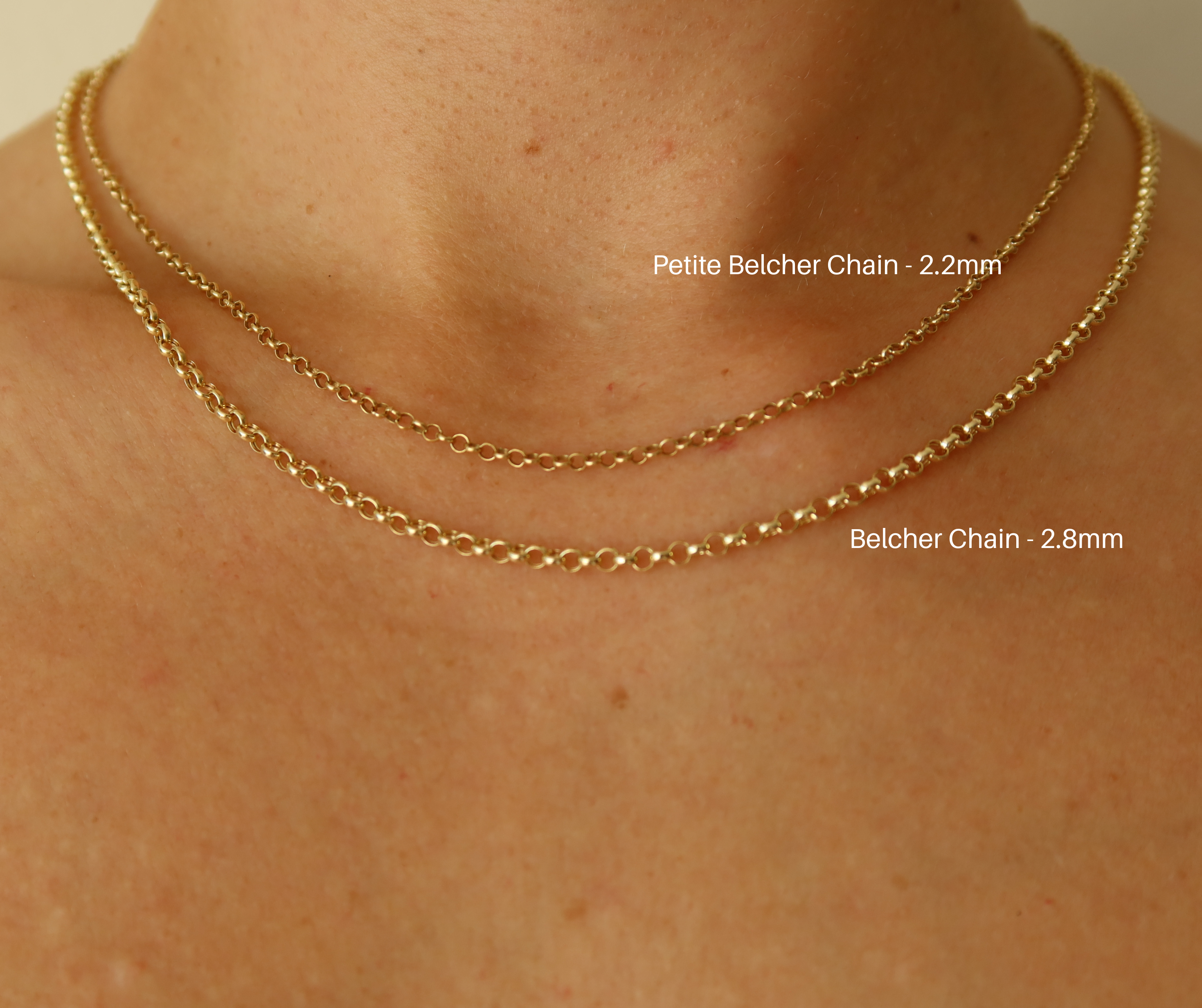 9 karat yellow gold belcher chains