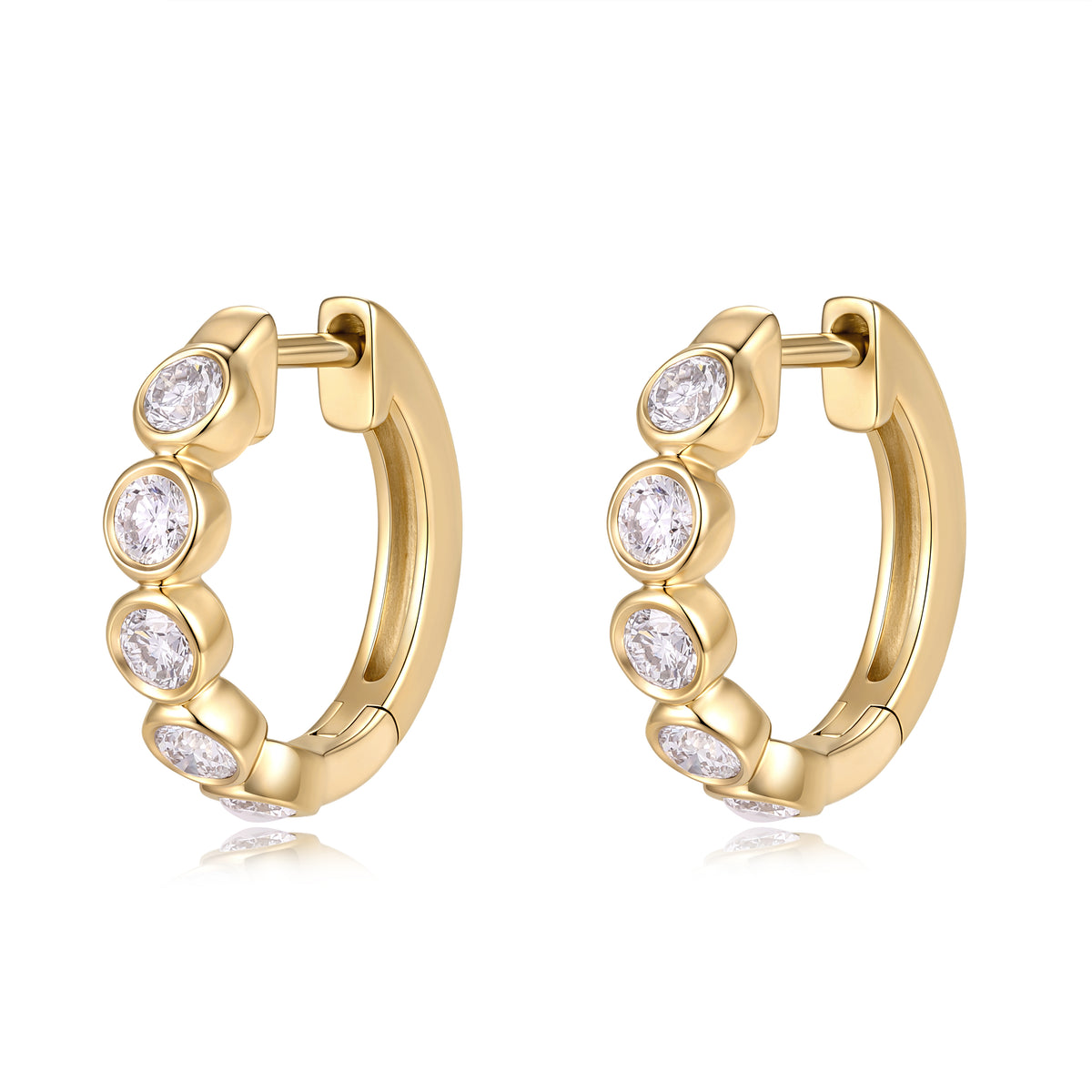 Clea Bezel Huggie Earrings