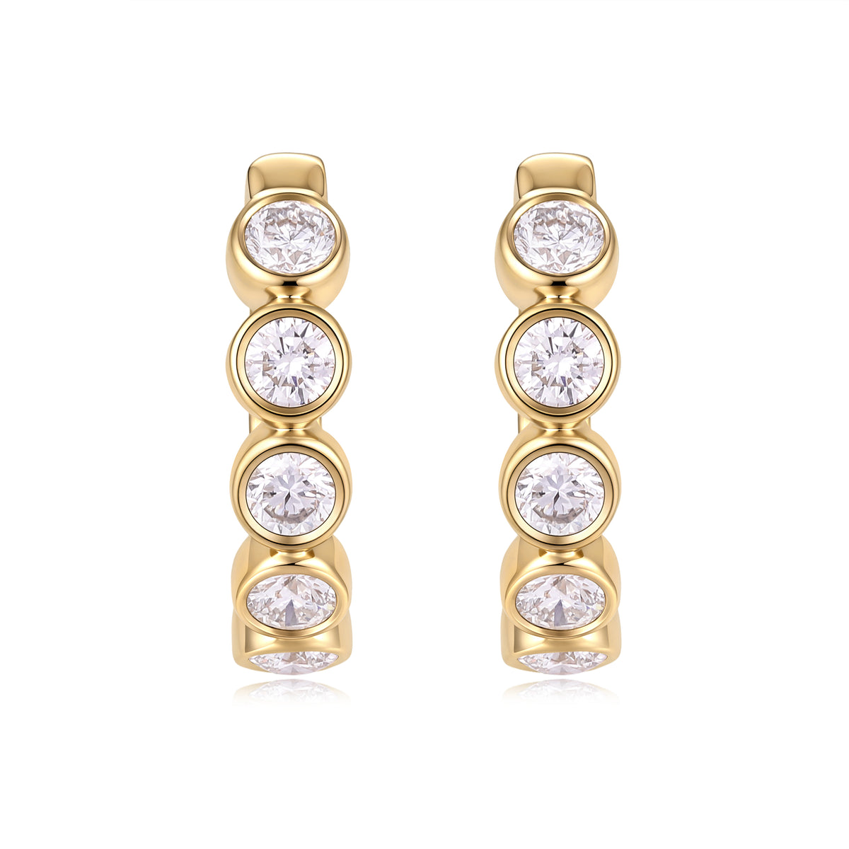 Clea Bezel Huggie Earrings