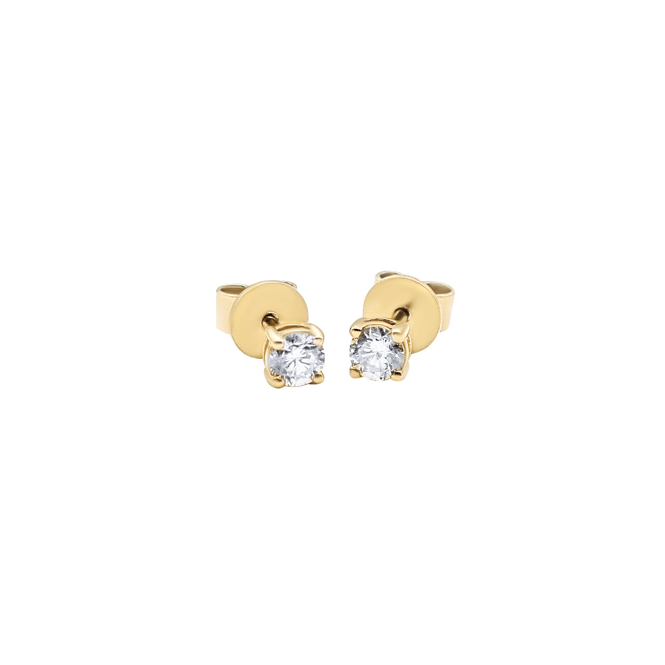 0.3 carat lab grown diamond stud earrings in yellow gold