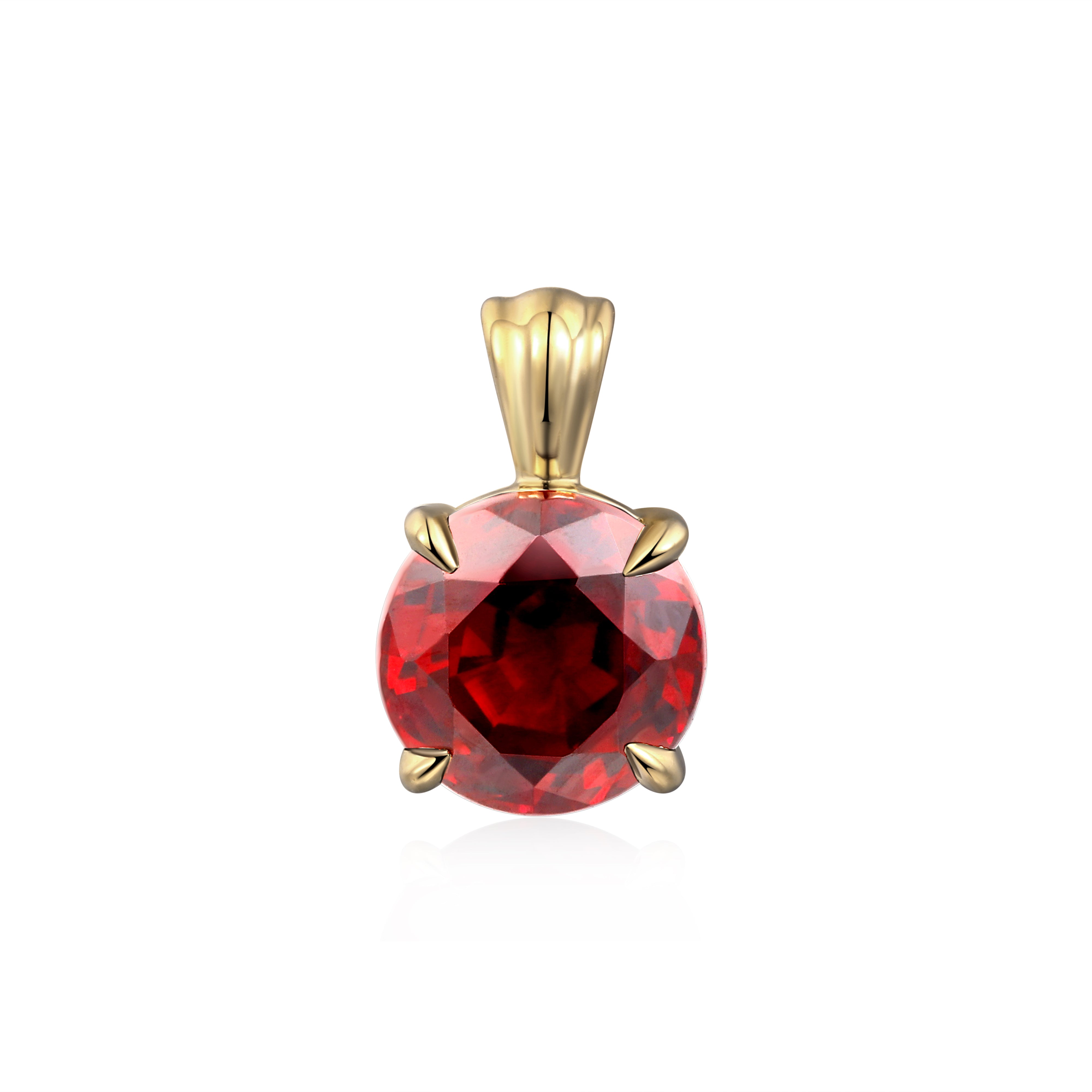 lab ruby pendant in 10 karat yellow gold