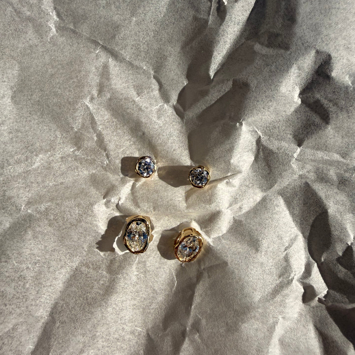 Lab Diamond Stud Earrings with Detachable Ear Jacket